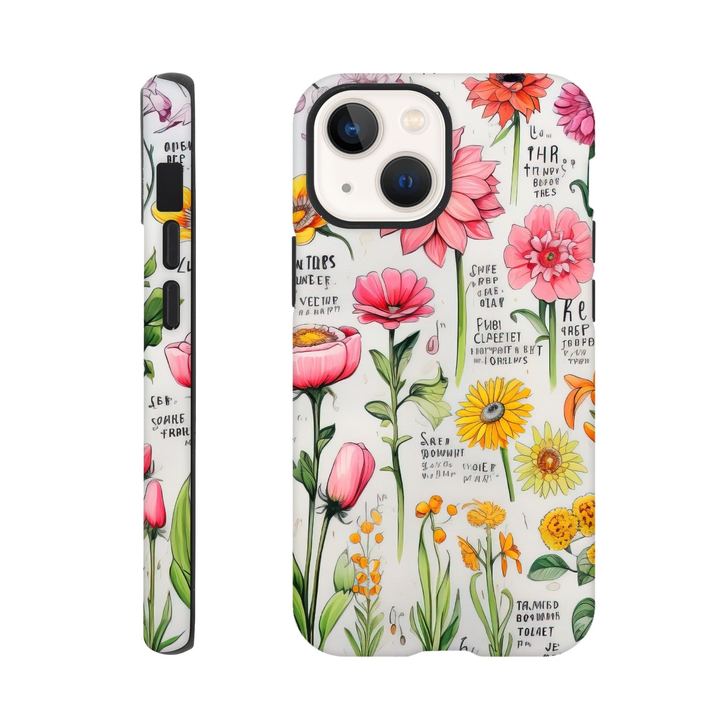 Vintage Flower | Sketch Notes | Tough Phone Case - iPhone