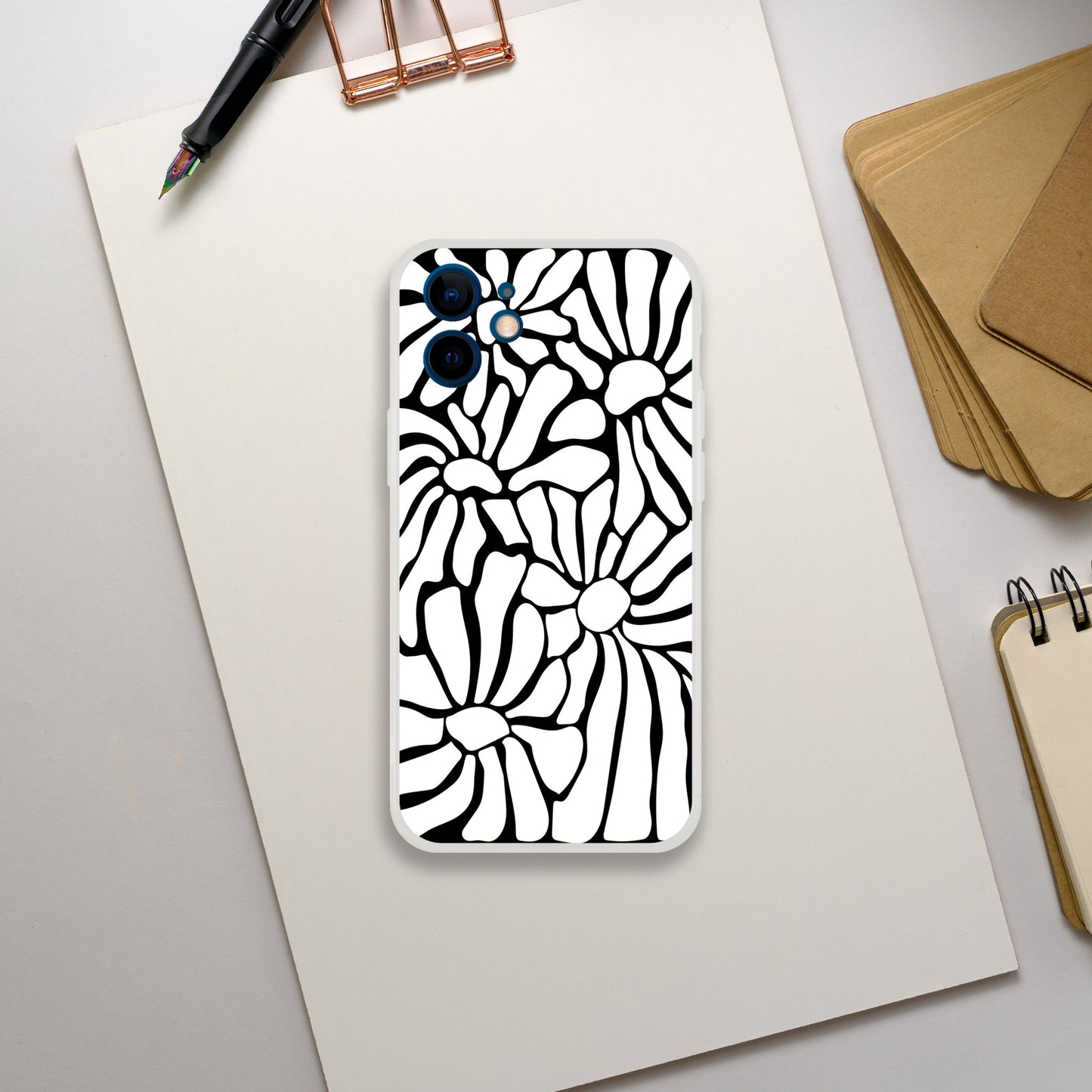 In Black And White  | Abstract Floral | Flexi Case iPhone