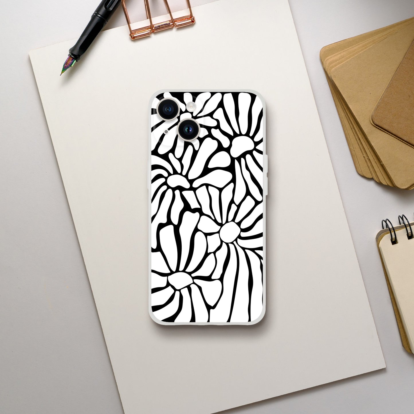 In Black And White  | Abstract Floral | Flexi Case iPhone