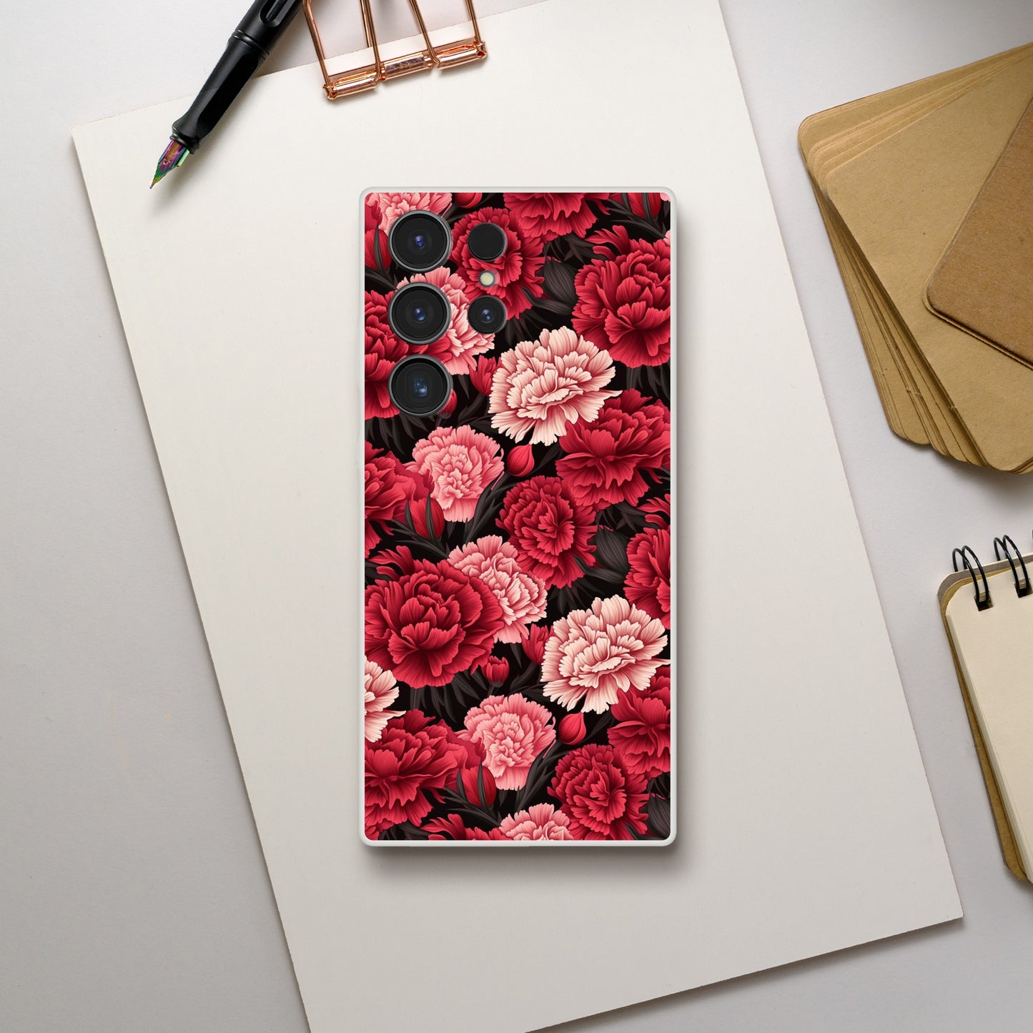 Carnations | Can-Do | Floral |  Flexi Phone Case- Samsung Galaxy