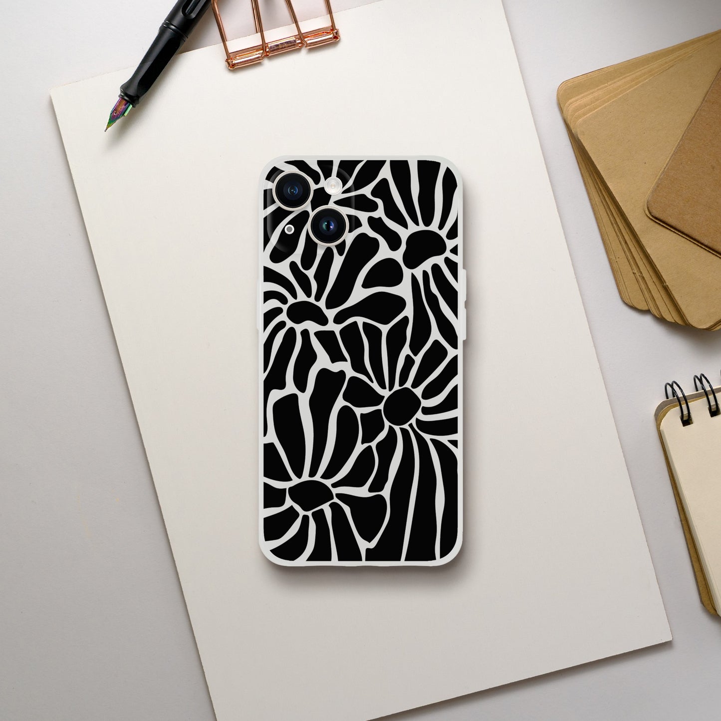 In Black And White | Abstract Floral | Flexi Case iPhone