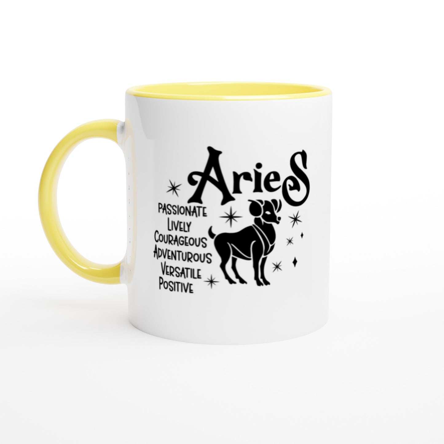 Aries | Zodiac Sign | White  Ceramic 11oz  Mug | Color Inside