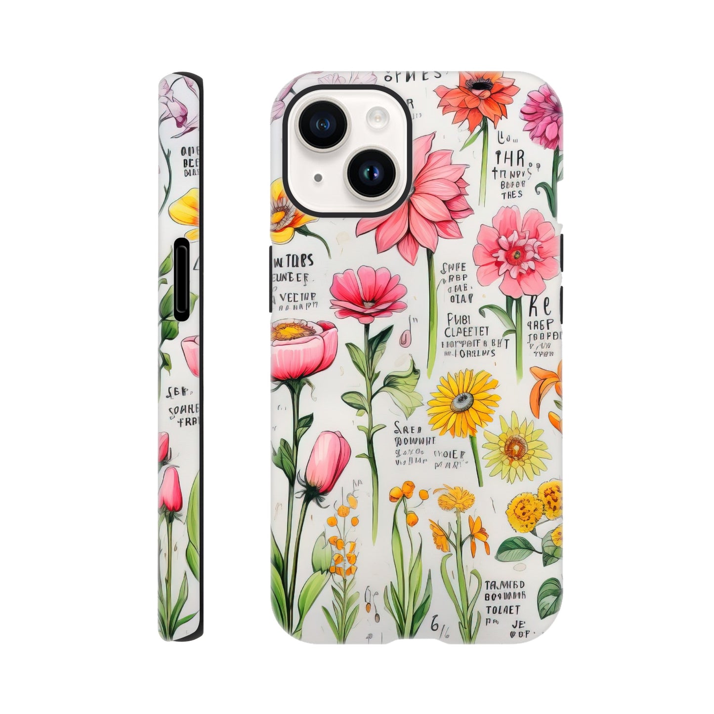 Vintage Flower | Sketch Notes | Tough Phone Case - iPhone