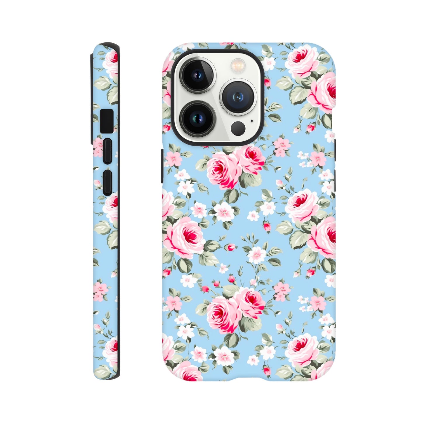 Wild Roses | Blue | Tough Phone Case - iPhone