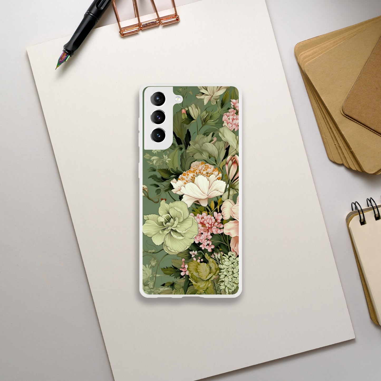 Sage | Floral | Flexi  Phone Case- Samsung Galaxy