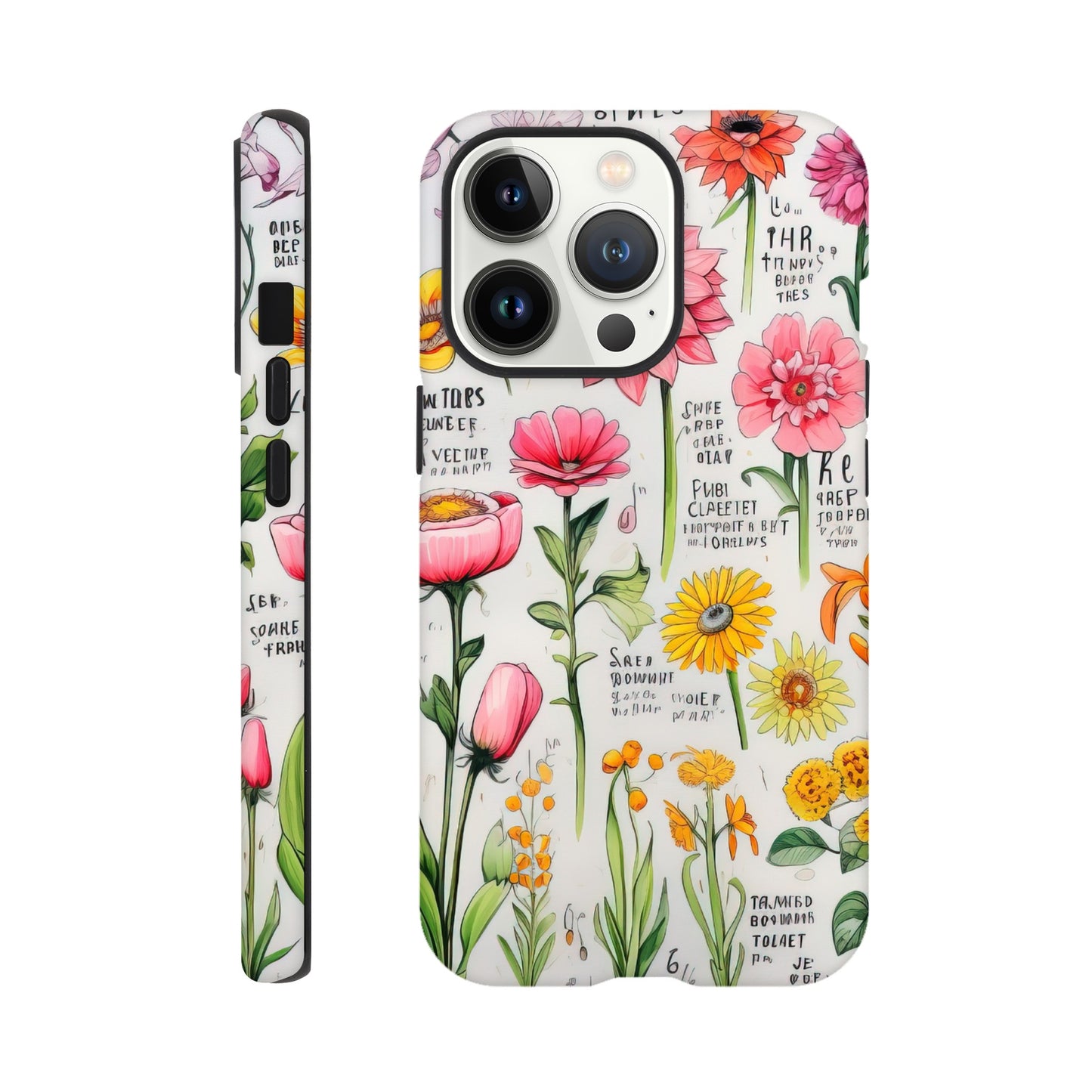 Vintage Flower | Sketch Notes | Tough Phone Case - iPhone