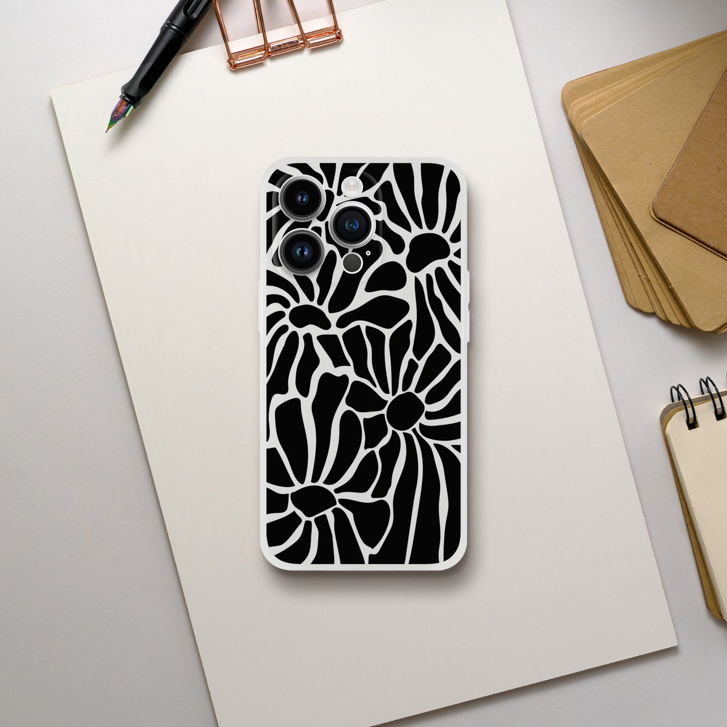 In Black And White | Abstract Floral | Flexi Case iPhone