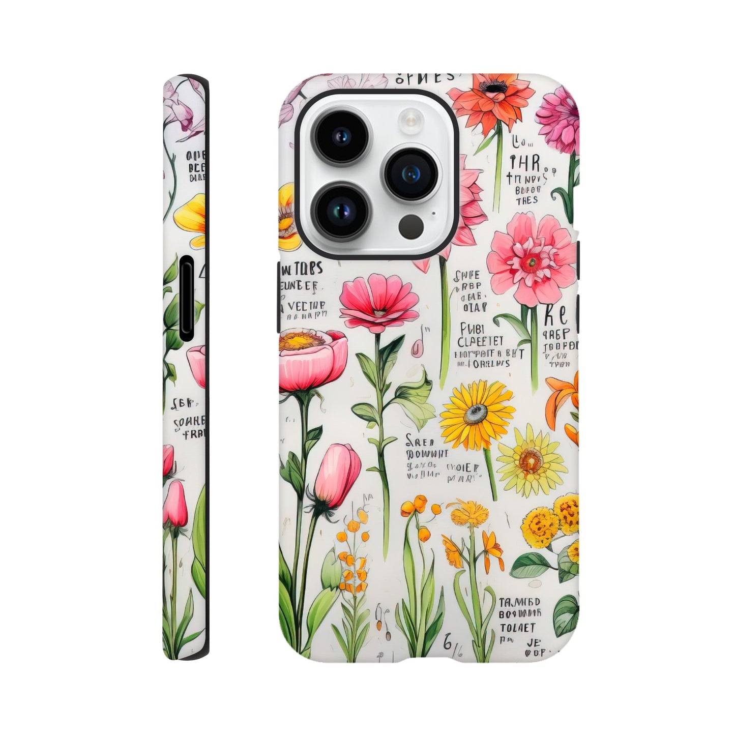 Vintage Flower | Sketch Notes | Tough Phone Case - iPhone