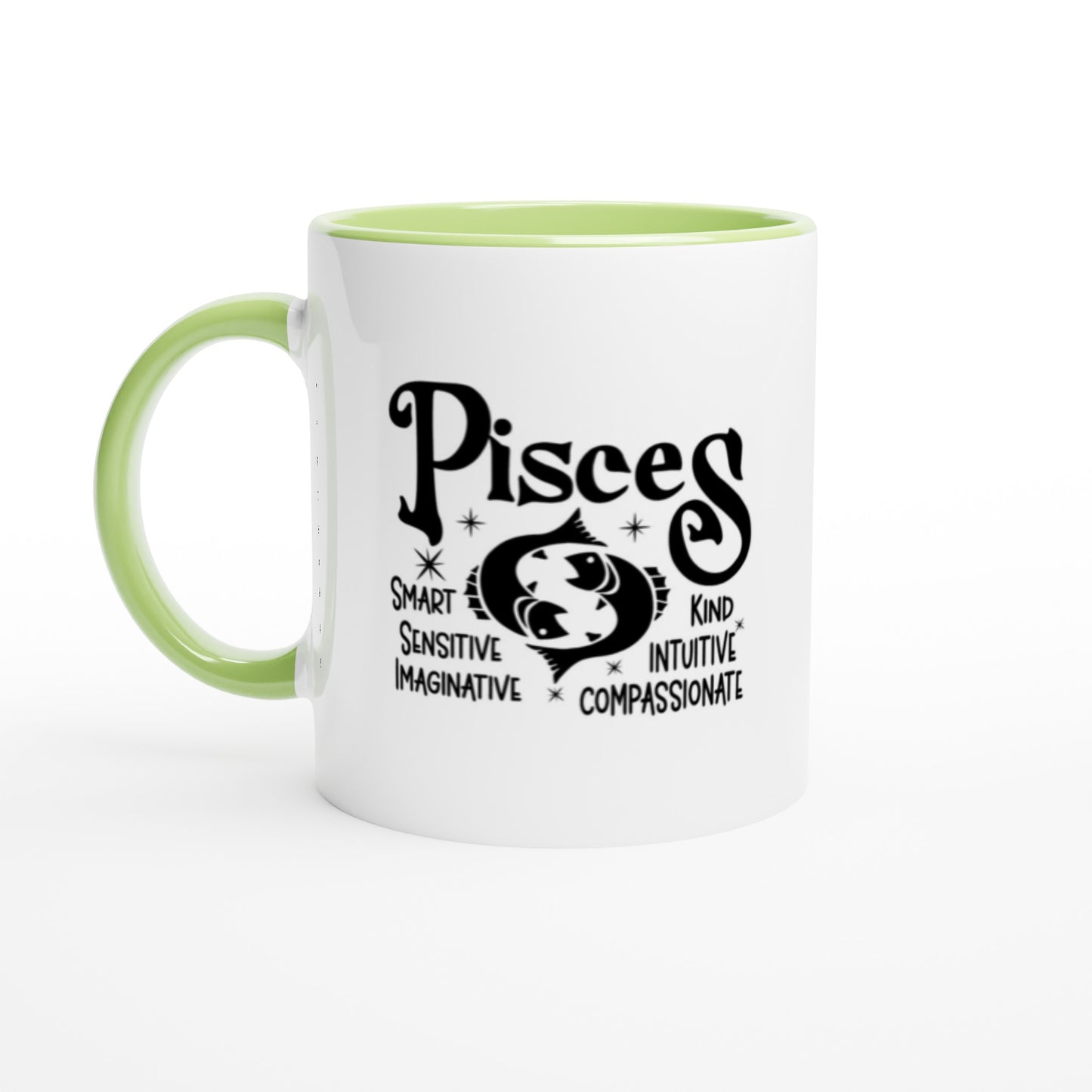 Pisces |  Zodiac Sign | White  11oz Ceramic Mug | Color Inside