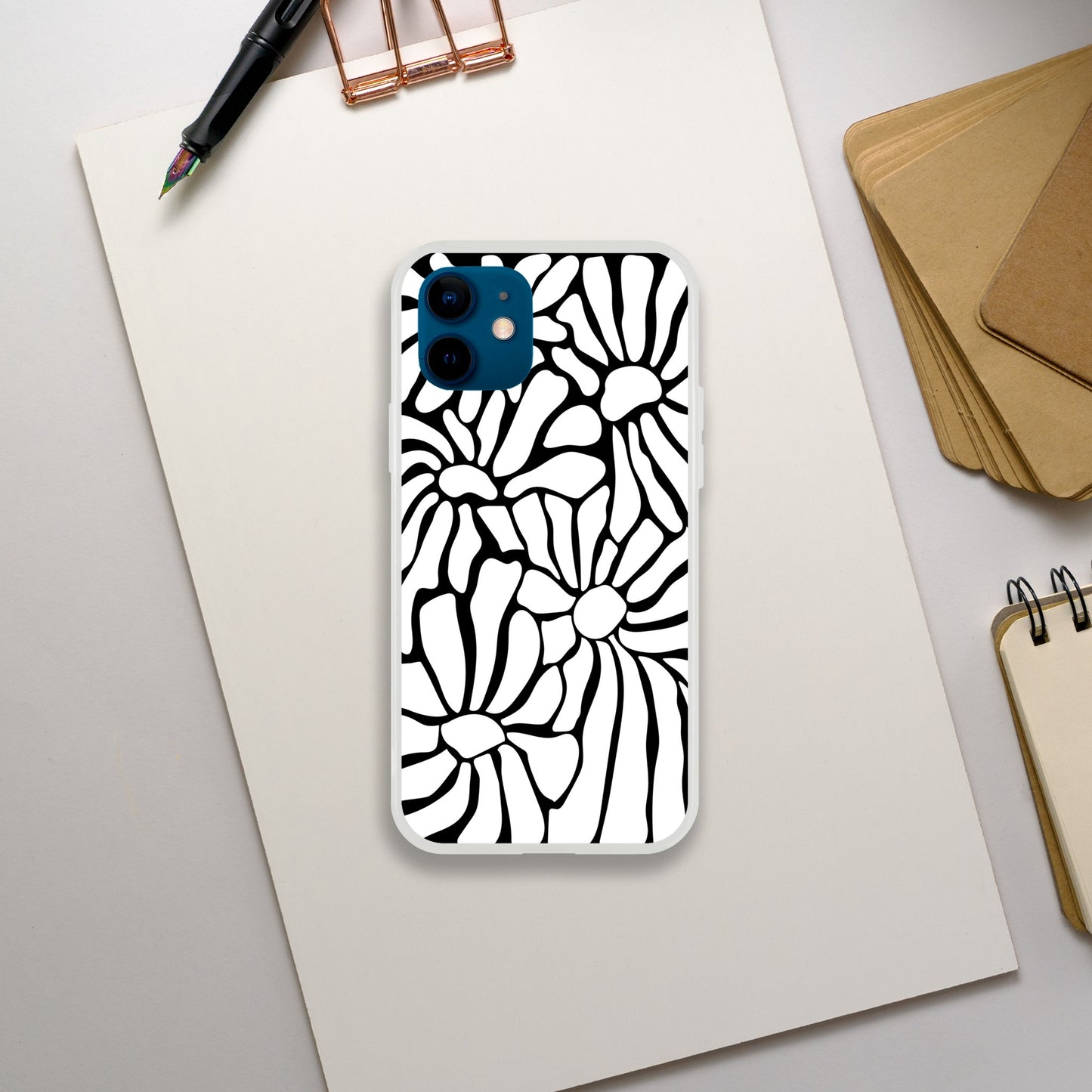 In Black And White  | Abstract Floral | Flexi Case iPhone