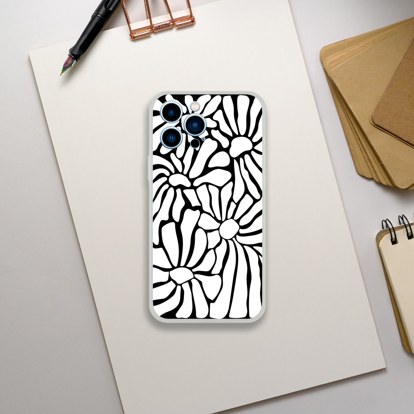 In Black And White  | Abstract Floral | Flexi Case iPhone