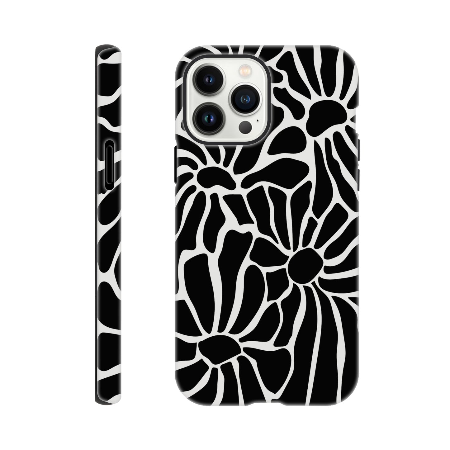 In Black And White | Abstract Floral | Tough Phone Case - iPhone