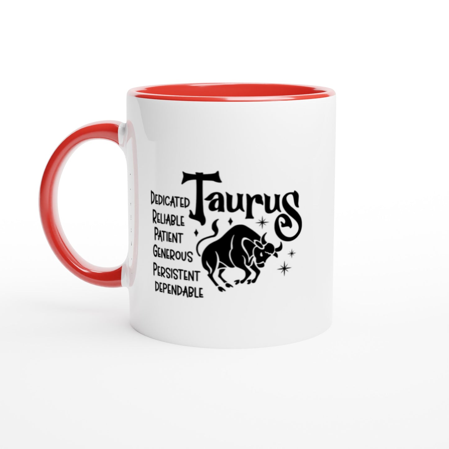 Taurus | Zodiac Sign | White Ceramic 11oz Mug | Color Inside