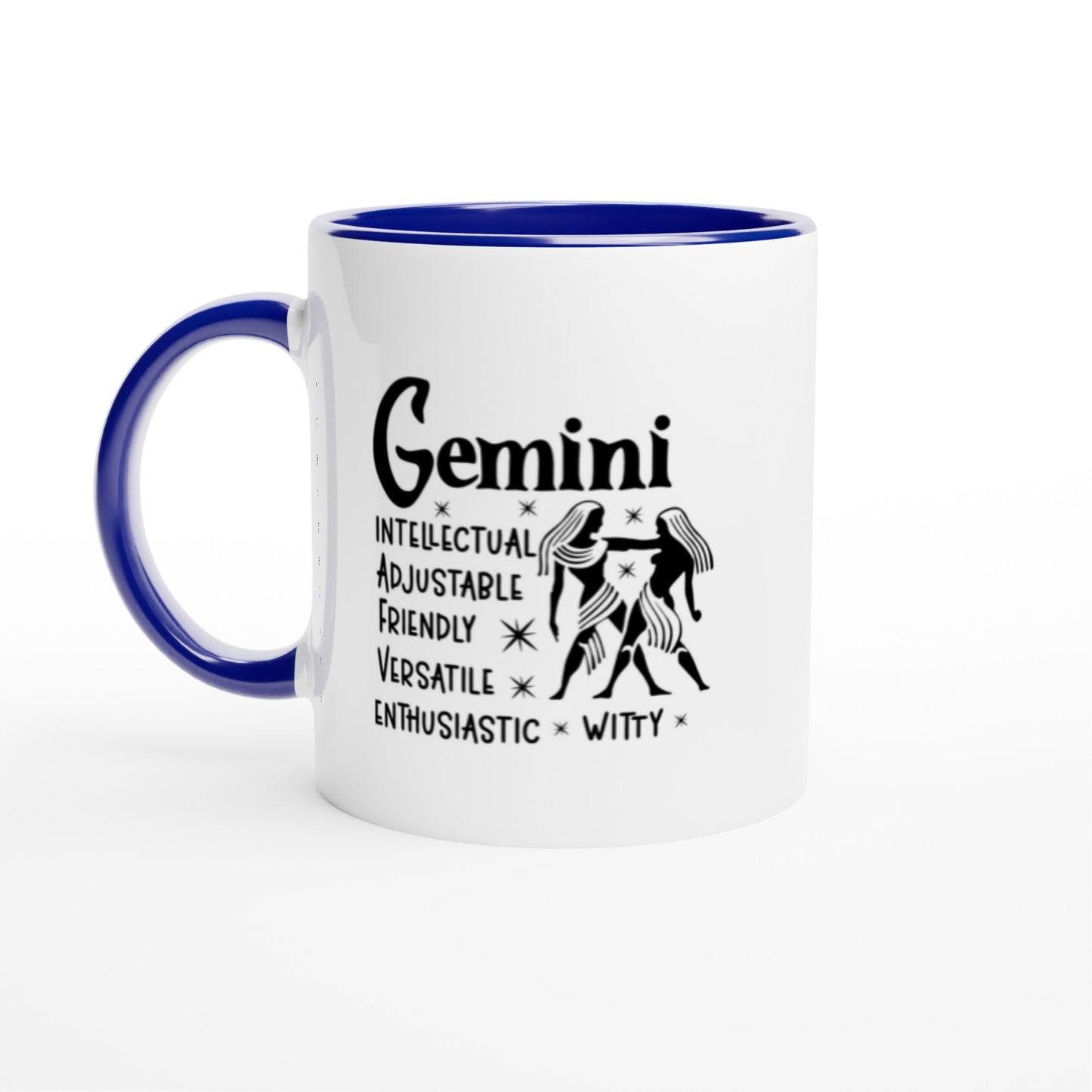 Gemini | Zodiac Sign | White  Ceramic 11oz Mug | Color Inside