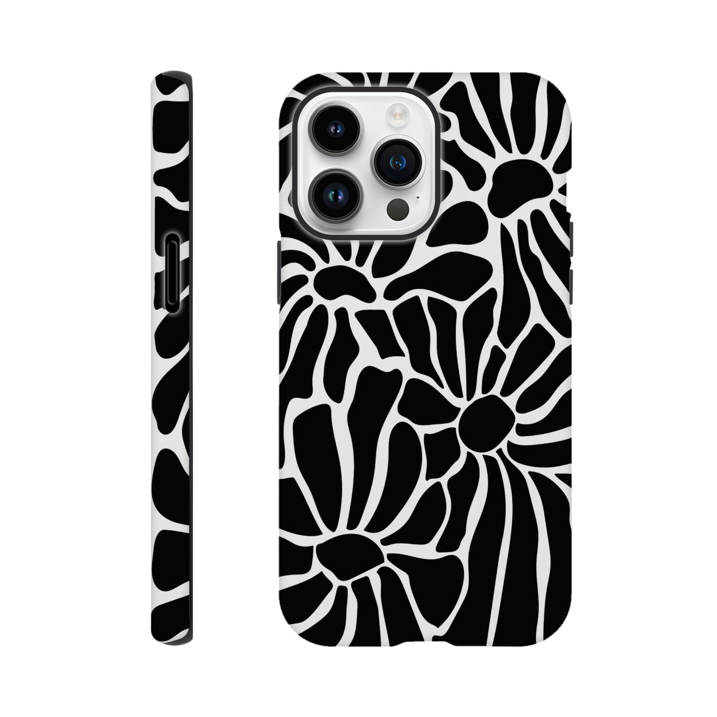 In Black And White | Abstract Floral | Tough Phone Case - iPhone