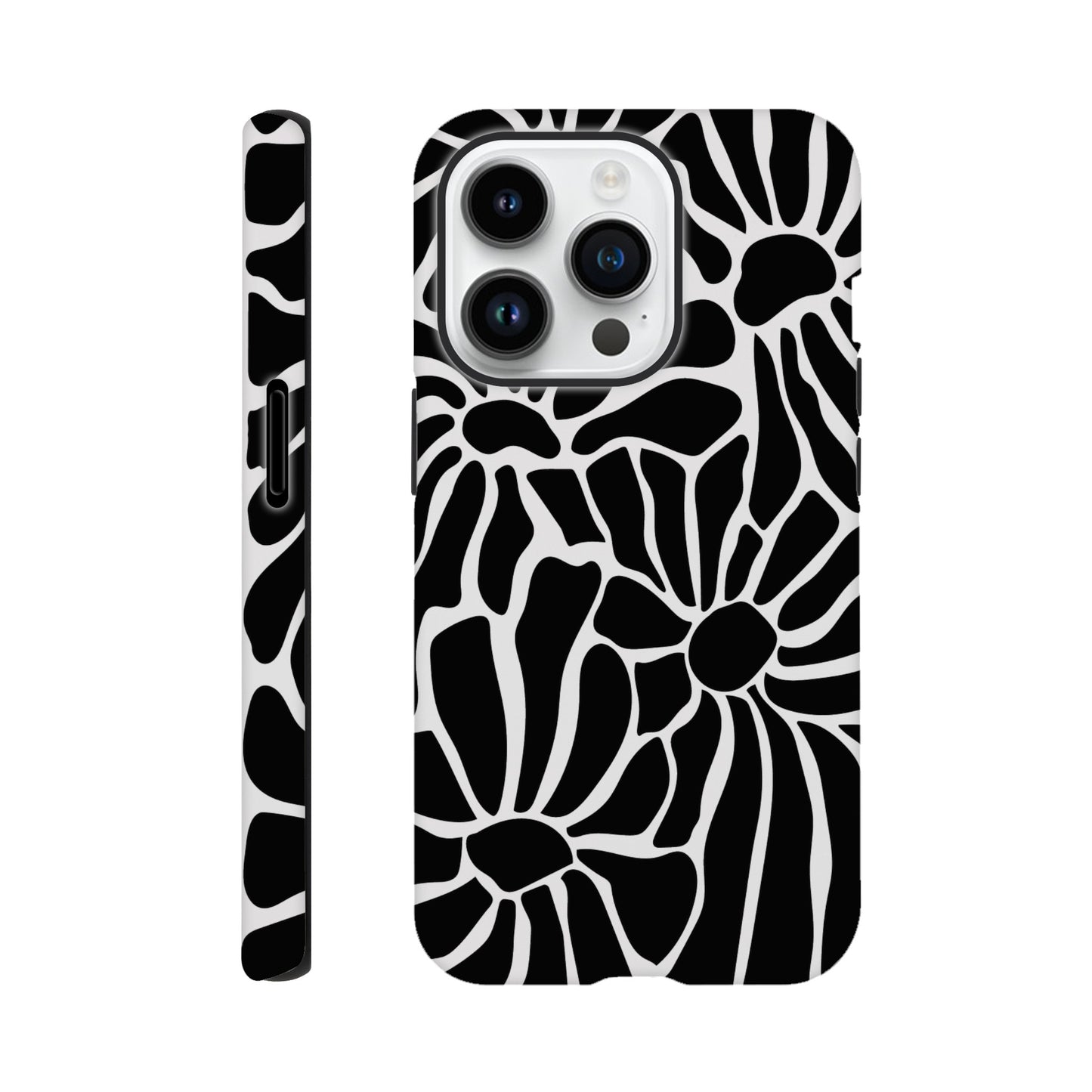 In Black And White | Abstract Floral | Tough Phone Case - iPhone