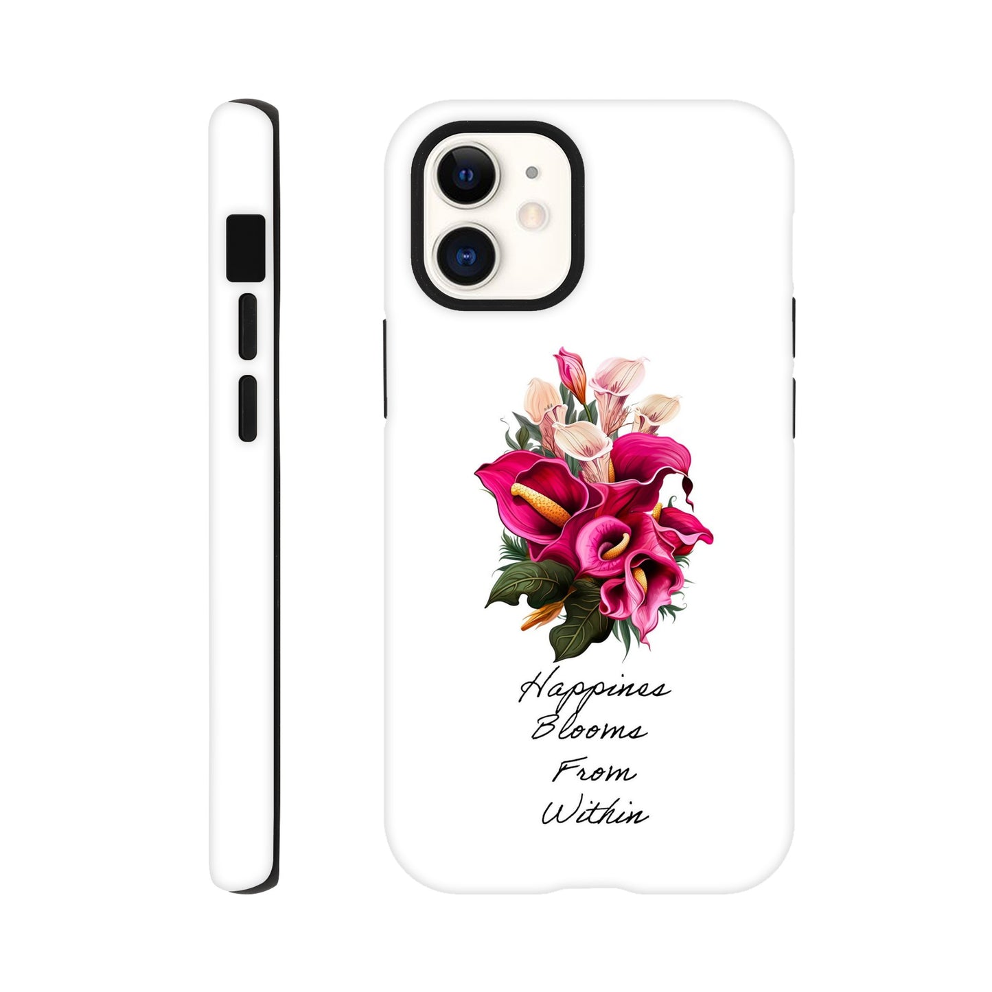 Happiness Quote | Floral | Tough Phone Case - iPhone