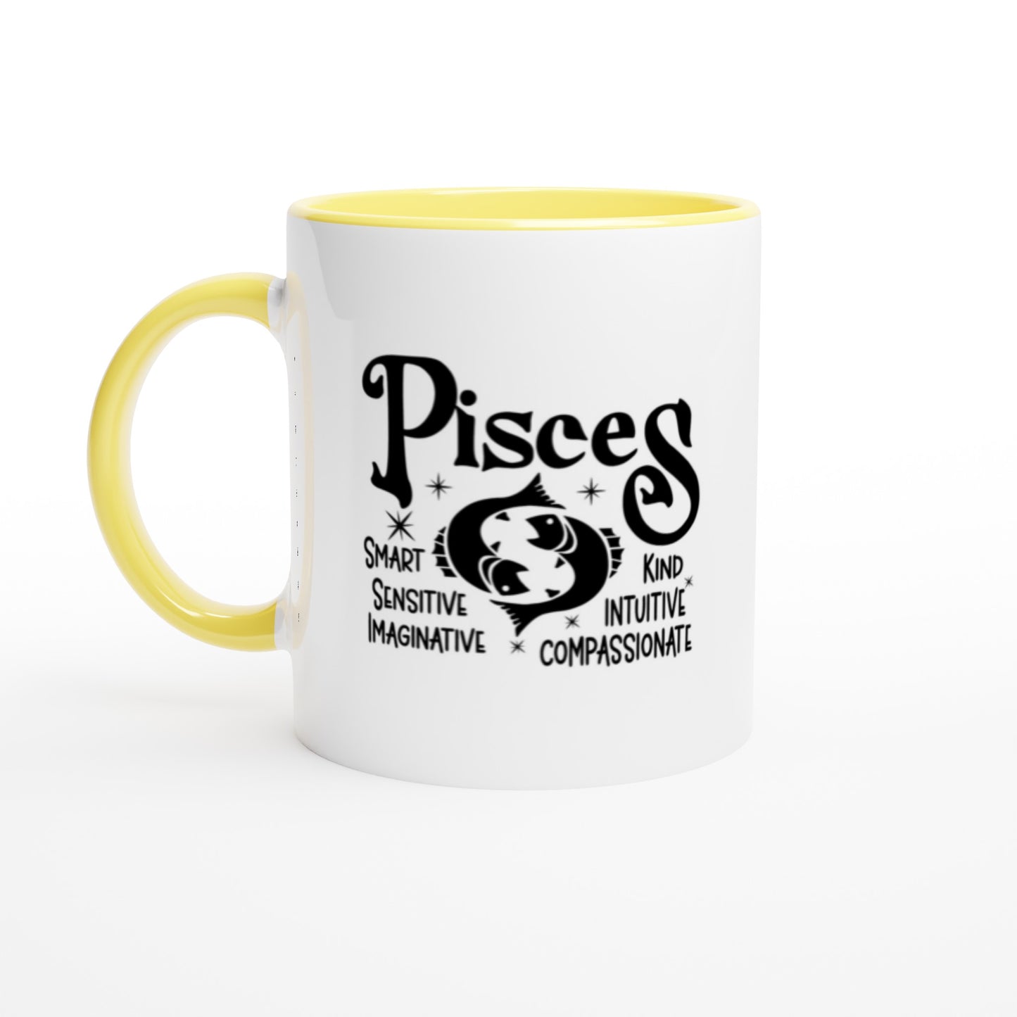 Pisces |  Zodiac Sign | White  11oz Ceramic Mug | Color Inside