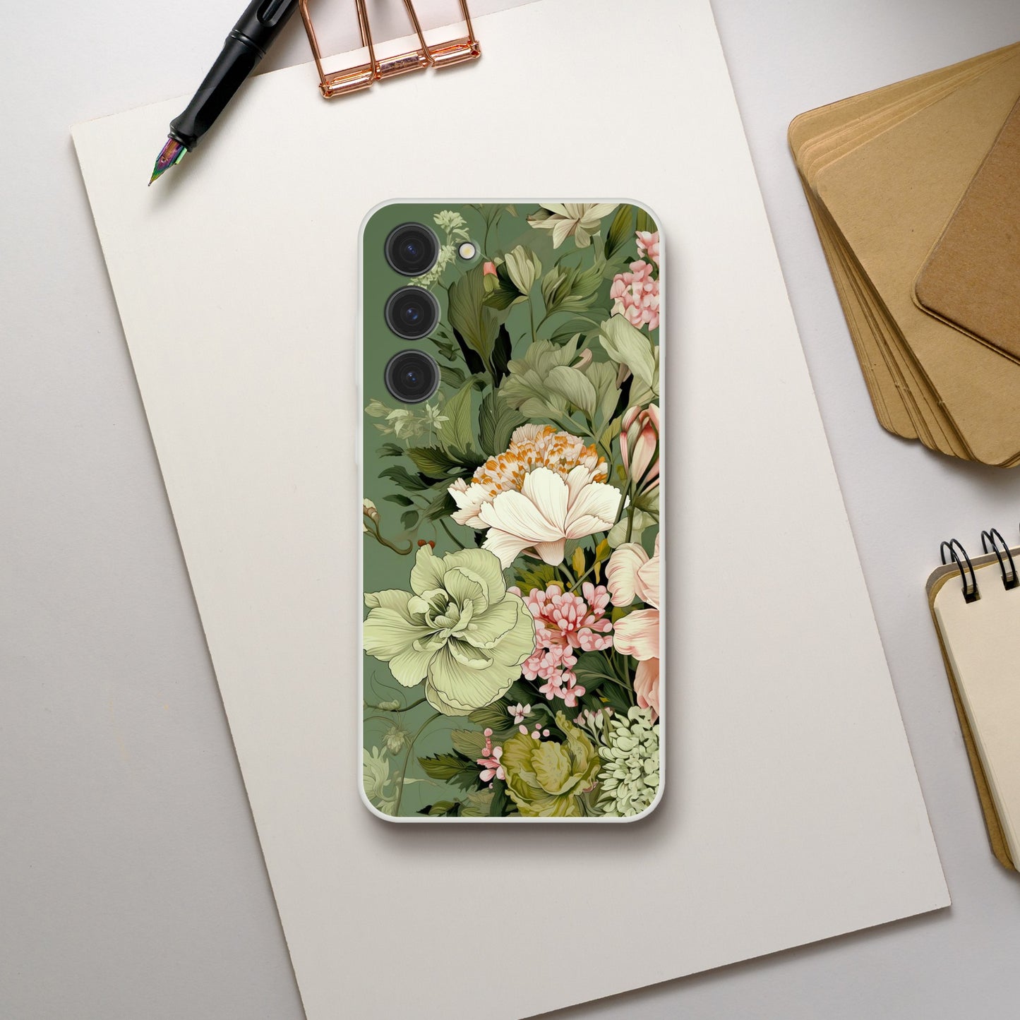 Sage | Floral | Flexi  Phone Case- Samsung Galaxy