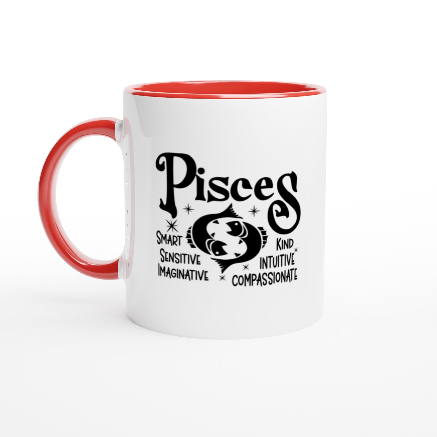 Pisces |  Zodiac Sign | White  11oz Ceramic Mug | Color Inside