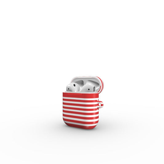 Red And White Stripes Apple AirPods Case