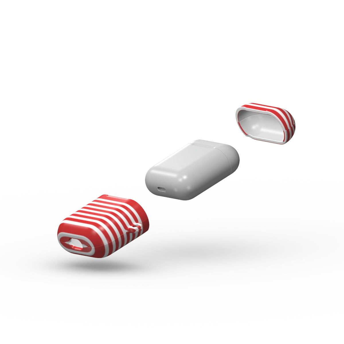 Red And White Stripes Apple AirPods Case